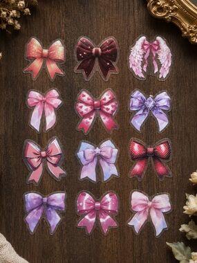3/$15 Bundle of 12 Pretty Bow Stickers New